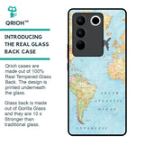 Travel Map Glass Case for Vivo V27 5G