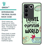 Travel Stamps Glass Case for Vivo V27 5G