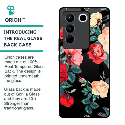 Floral Bunch Glass Case For Vivo V27 5G