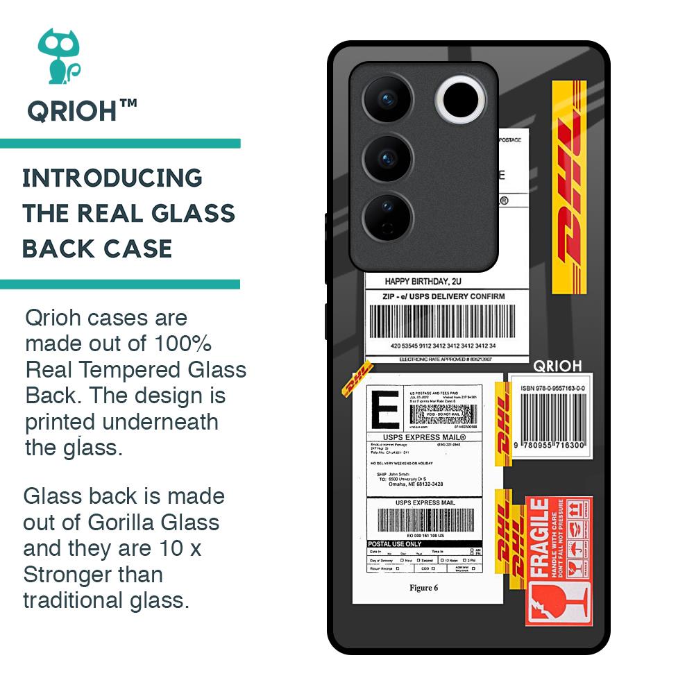Cool Barcode Label Glass Case For Vivo V27 5G