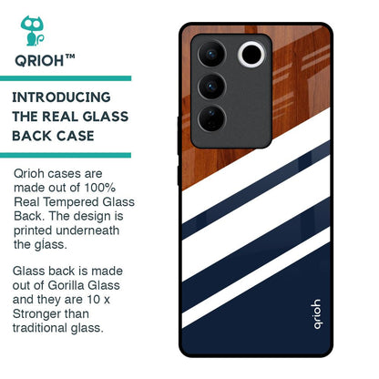 Bold Stripes Glass Case for Vivo V27 5G