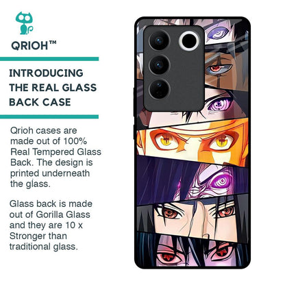 Anime Eyes Glass Case for Vivo V27 5G