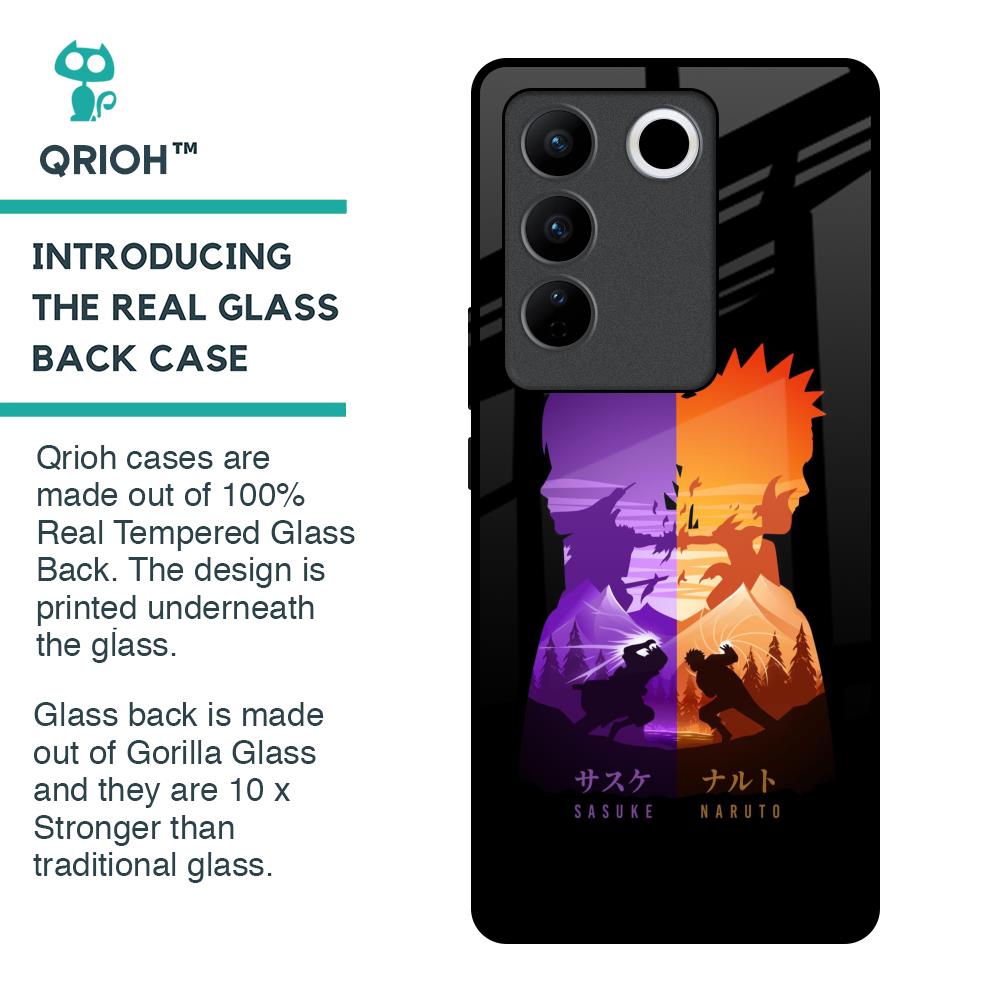 Minimalist Anime Glass Case for Vivo V27 5G