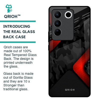 Modern Camo Abstract Glass Case for Vivo V27 5G