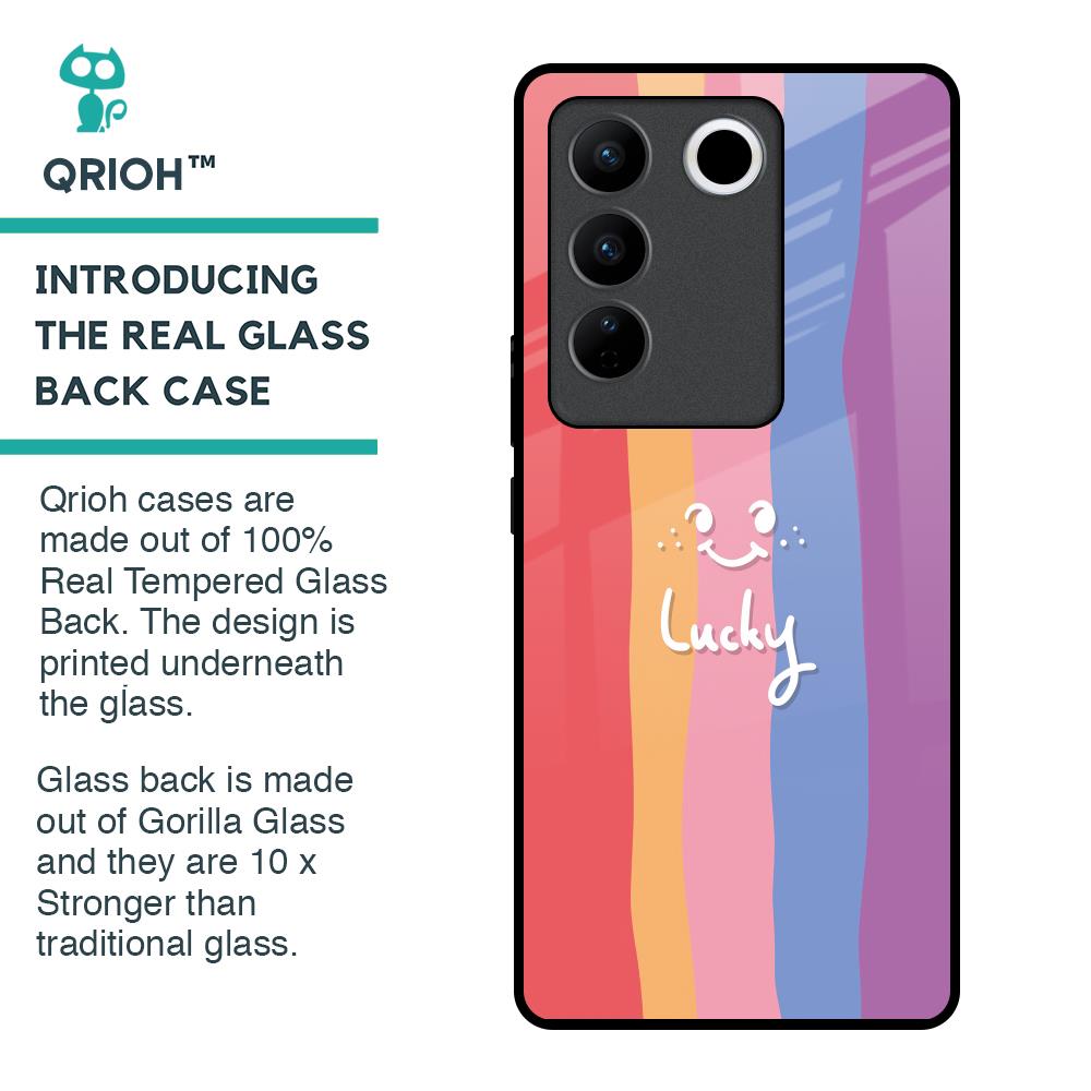 Lucky Abstract Glass Case for Vivo V27 5G