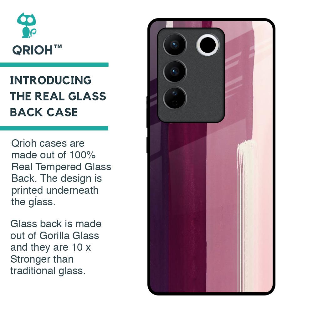 Brush Stroke Art Glass Case for Vivo V27 5G