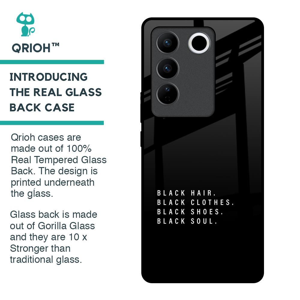 Black Soul Glass Case for Vivo V27 5G