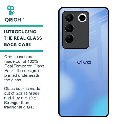 Vibrant Blue Texture Glass Case for Vivo V27 5G