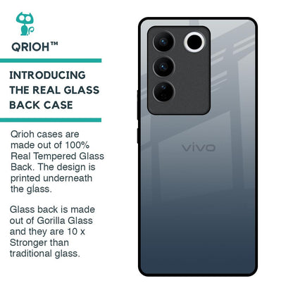 Smokey Grey Color Glass Case For Vivo V27 5G