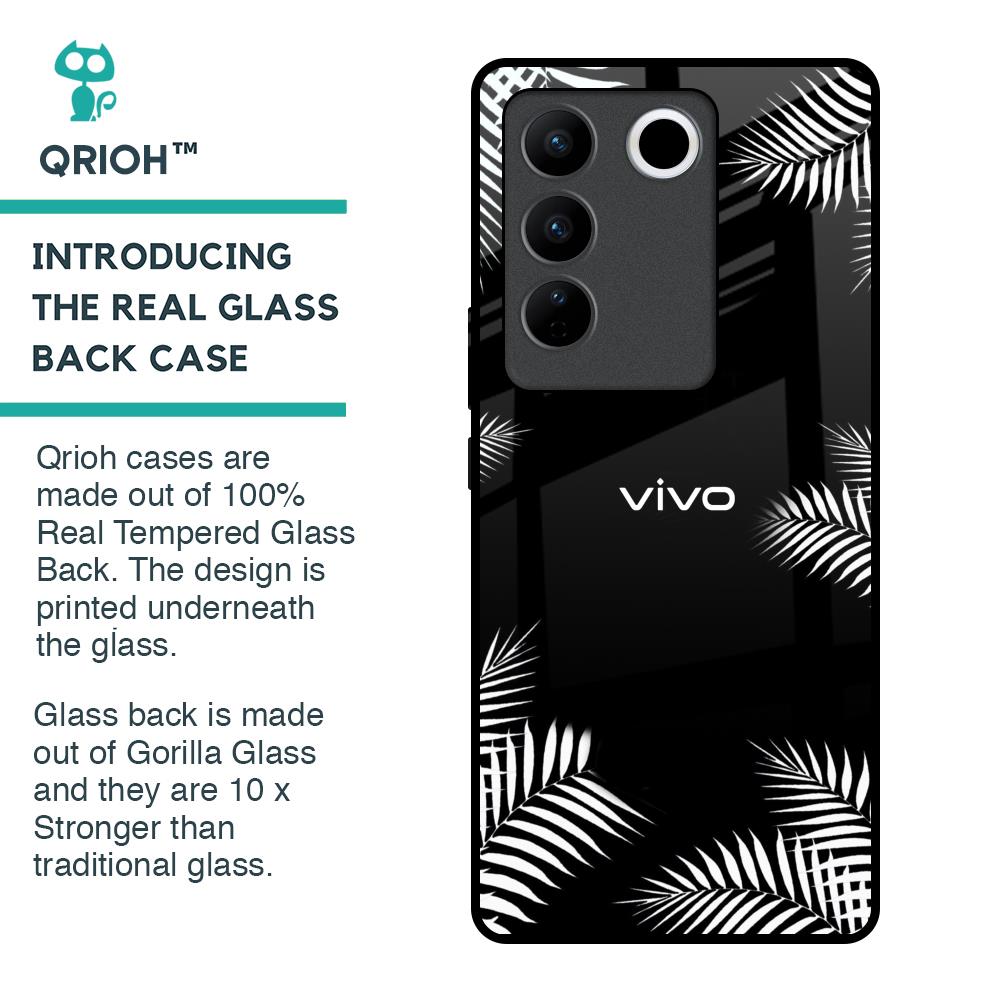 Zealand Fern Design Glass Case For Vivo V27 5G