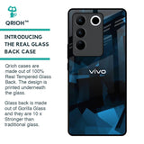 Polygonal Blue Box Glass Case For Vivo V27 5G