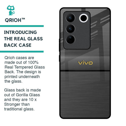 Grey Metallic Glass Case For Vivo V27 5G
