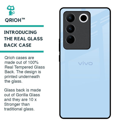 Pastel Sky Blue Glass Case for Vivo V27 5G