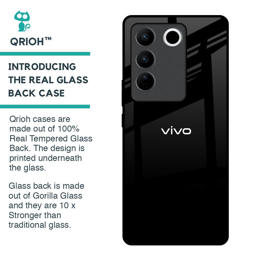 Jet Black Glass Case for Vivo V27 5G