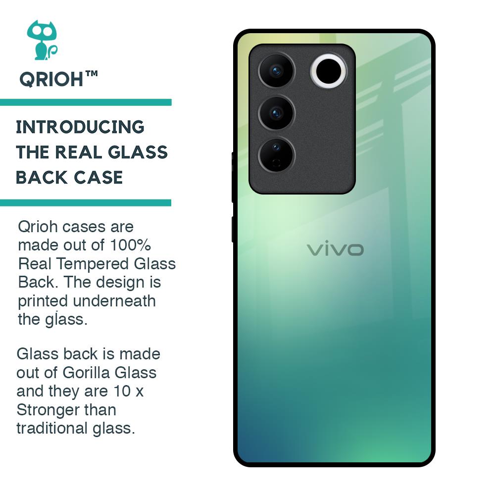 Dusty Green Glass Case for Vivo V27 5G