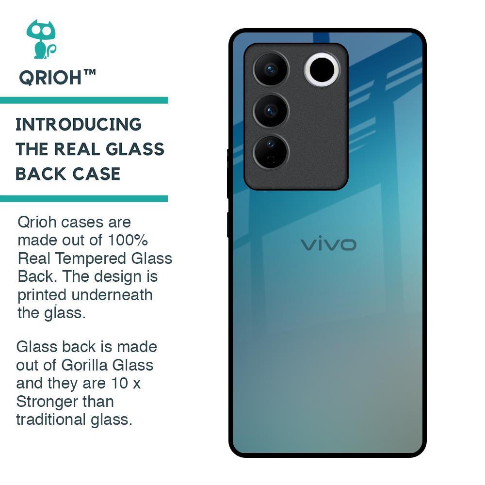 Sea Theme Gradient Glass Case for Vivo V27 5G