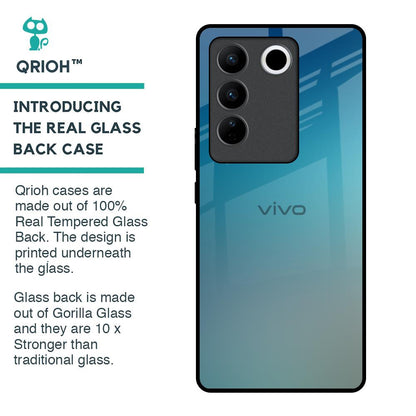 Sea Theme Gradient Glass Case for Vivo V27 5G