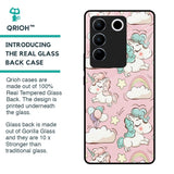Balloon Unicorn Glass case for Vivo V27 5G