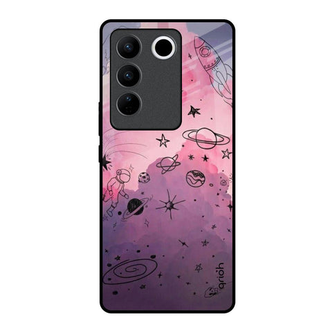 Space Doodles Vivo V27 Pro 5G Glass Back Cover Online