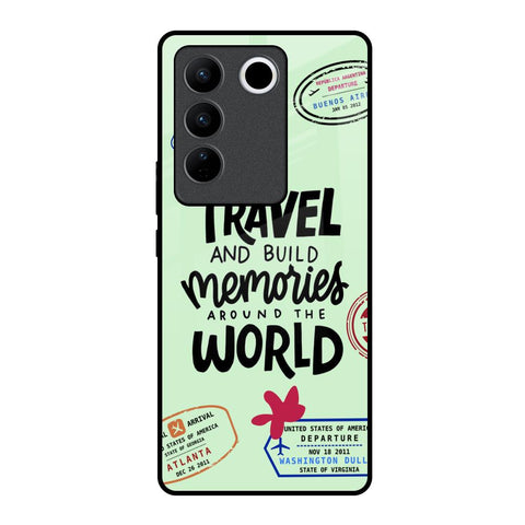 Travel Stamps Vivo V27 Pro 5G Glass Back Cover Online