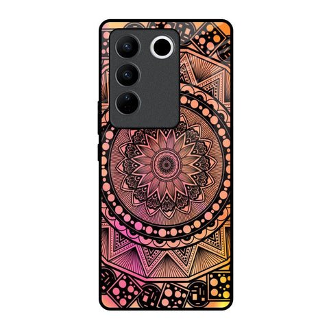 Floral Mandala Vivo V27 Pro 5G Glass Back Cover Online