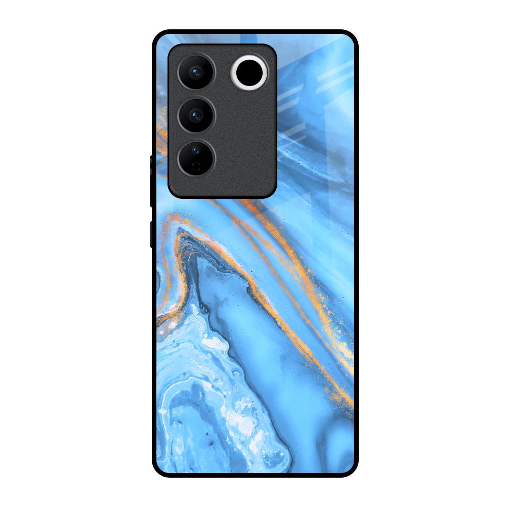 Vibrant Blue Marble Vivo V27 Pro 5G Glass Back Cover Online