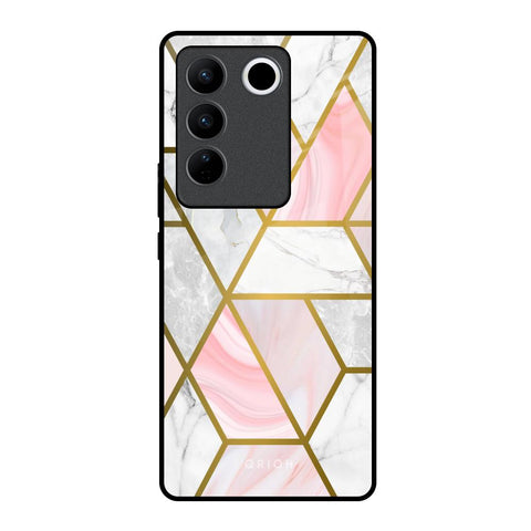 Geometrical Marble Vivo V27 Pro 5G Glass Back Cover Online