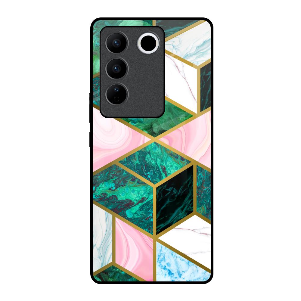 Seamless Green Marble Vivo V27 Pro 5G Glass Back Cover Online