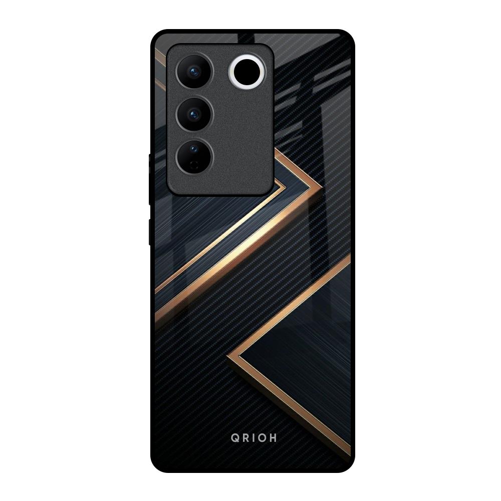 Sleek Golden & Navy Vivo V27 Pro 5G Glass Back Cover Online
