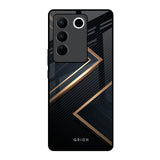 Sleek Golden & Navy Vivo V27 Pro 5G Glass Back Cover Online