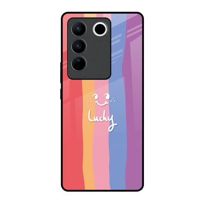 Lucky Abstract Vivo V27 Pro 5G Glass Back Cover Online