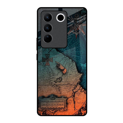 Geographical Map Vivo V27 Pro 5G Glass Back Cover Online