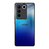 Blue Rhombus Pattern Vivo V27 Pro 5G Glass Back Cover Online