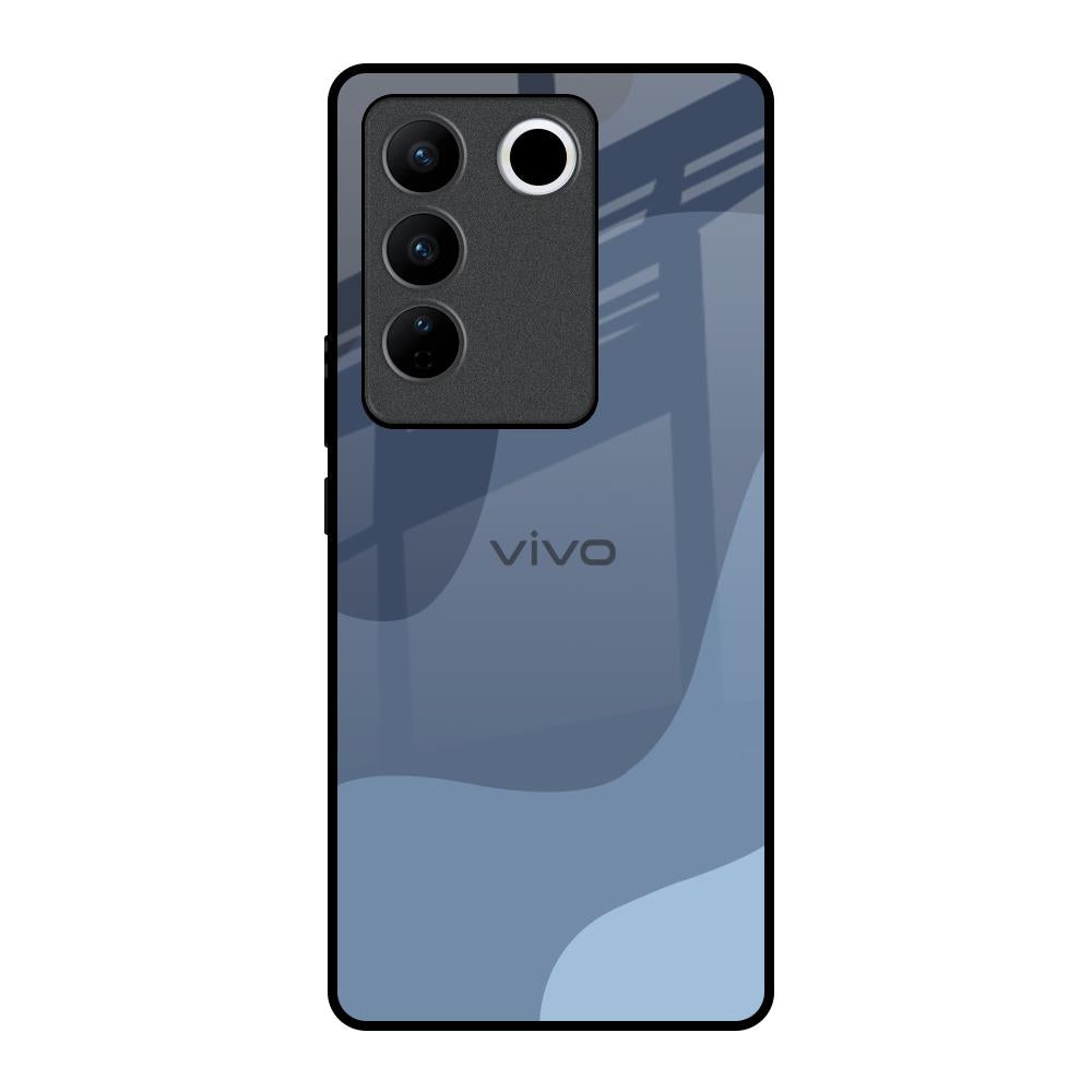 Navy Blue Ombre Vivo V27 Pro 5G Glass Back Cover Online