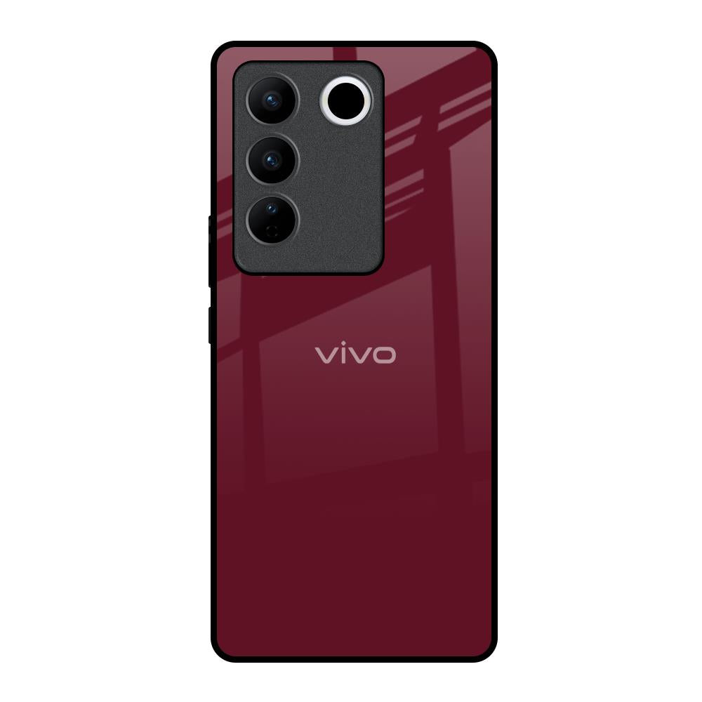 Classic Burgundy Vivo V27 Pro 5G Glass Back Cover Online