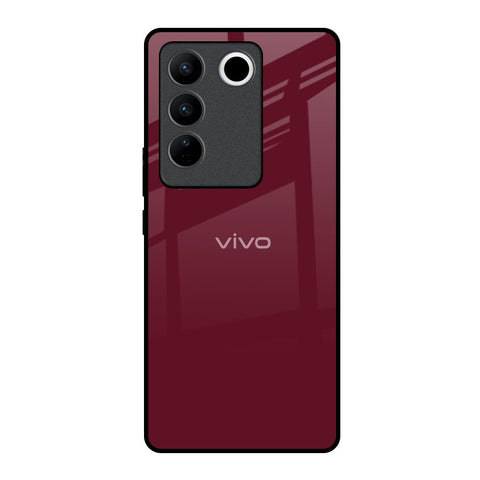 Classic Burgundy Vivo V27 Pro 5G Glass Back Cover Online
