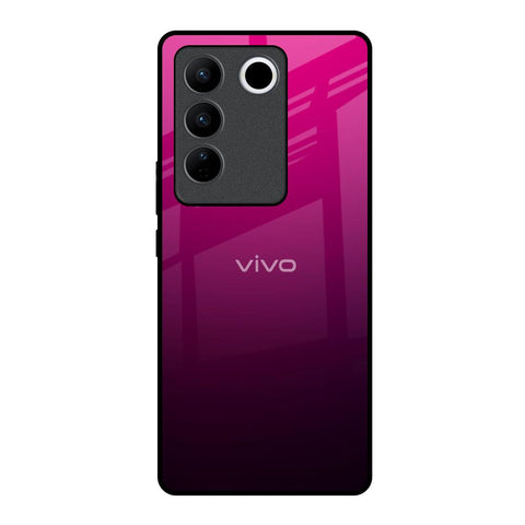 Purple Ombre Pattern Vivo V27 Pro 5G Glass Back Cover Online