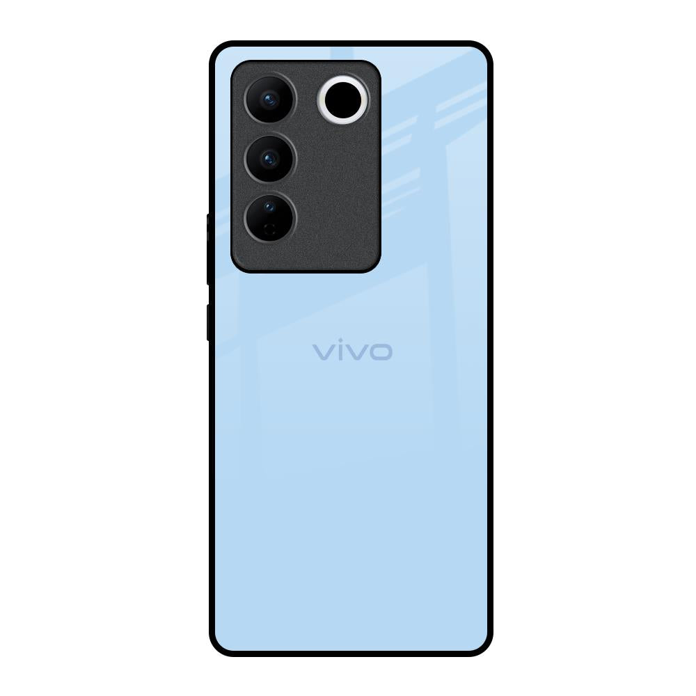 Pastel Sky Blue Vivo V27 Pro 5G Glass Back Cover Online