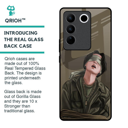 Blind Fold Glass Case for Vivo V27 Pro 5G