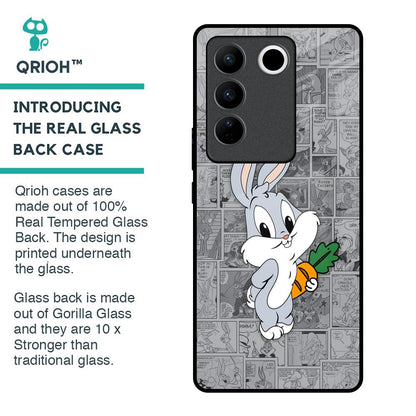 Cute Baby Bunny Glass Case for Vivo V27 Pro 5G