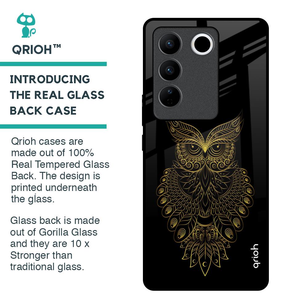 Golden Owl Glass Case for Vivo V27 Pro 5G