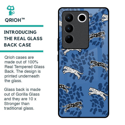 Blue Cheetah Glass Case for Vivo V27 Pro 5G
