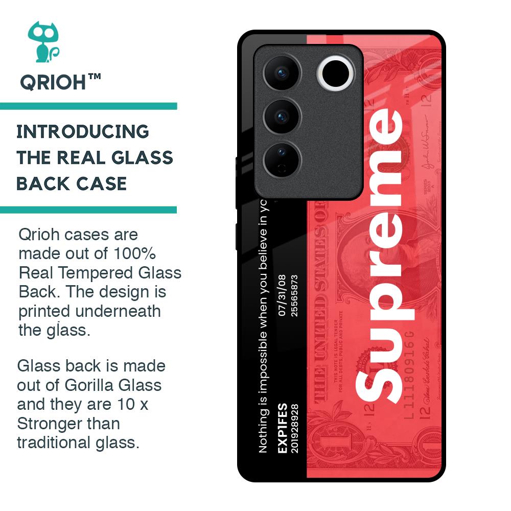 Supreme Ticket Glass Case for Vivo V27 Pro 5G