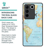 Travel Map Glass Case for Vivo V27 Pro 5G