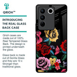 Floral Decorative Glass Case For Vivo V27 Pro 5G