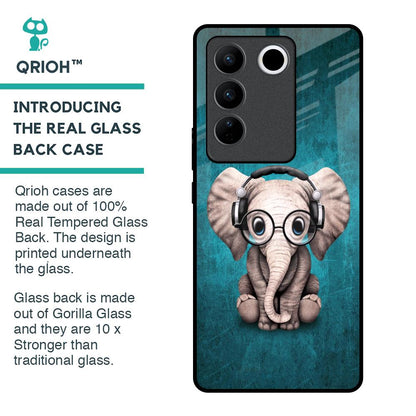 Adorable Baby Elephant Glass Case For Vivo V27 Pro 5G