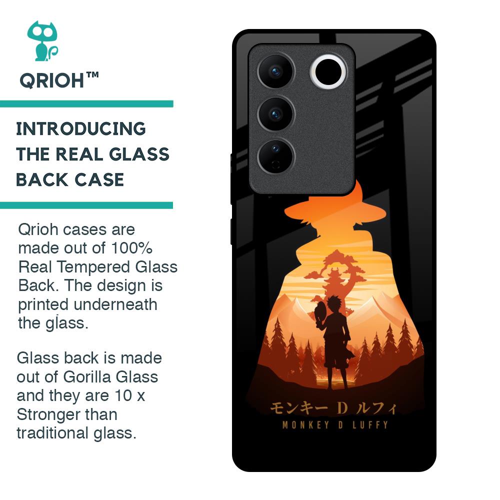 Luffy One Piece Glass Case for Vivo V27 Pro 5G