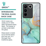 Green Marble Glass Case for Vivo V27 Pro 5G