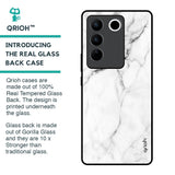 Modern White Marble Glass Case for Vivo V27 Pro 5G