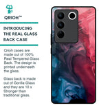 Blue & Red Smoke Glass Case for Vivo V27 Pro 5G